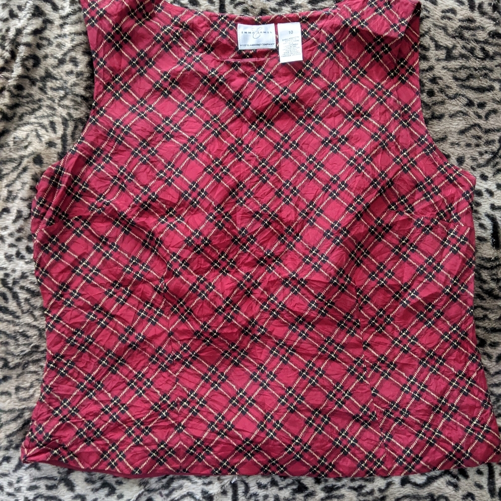 Vintage Plaid Silk Tank